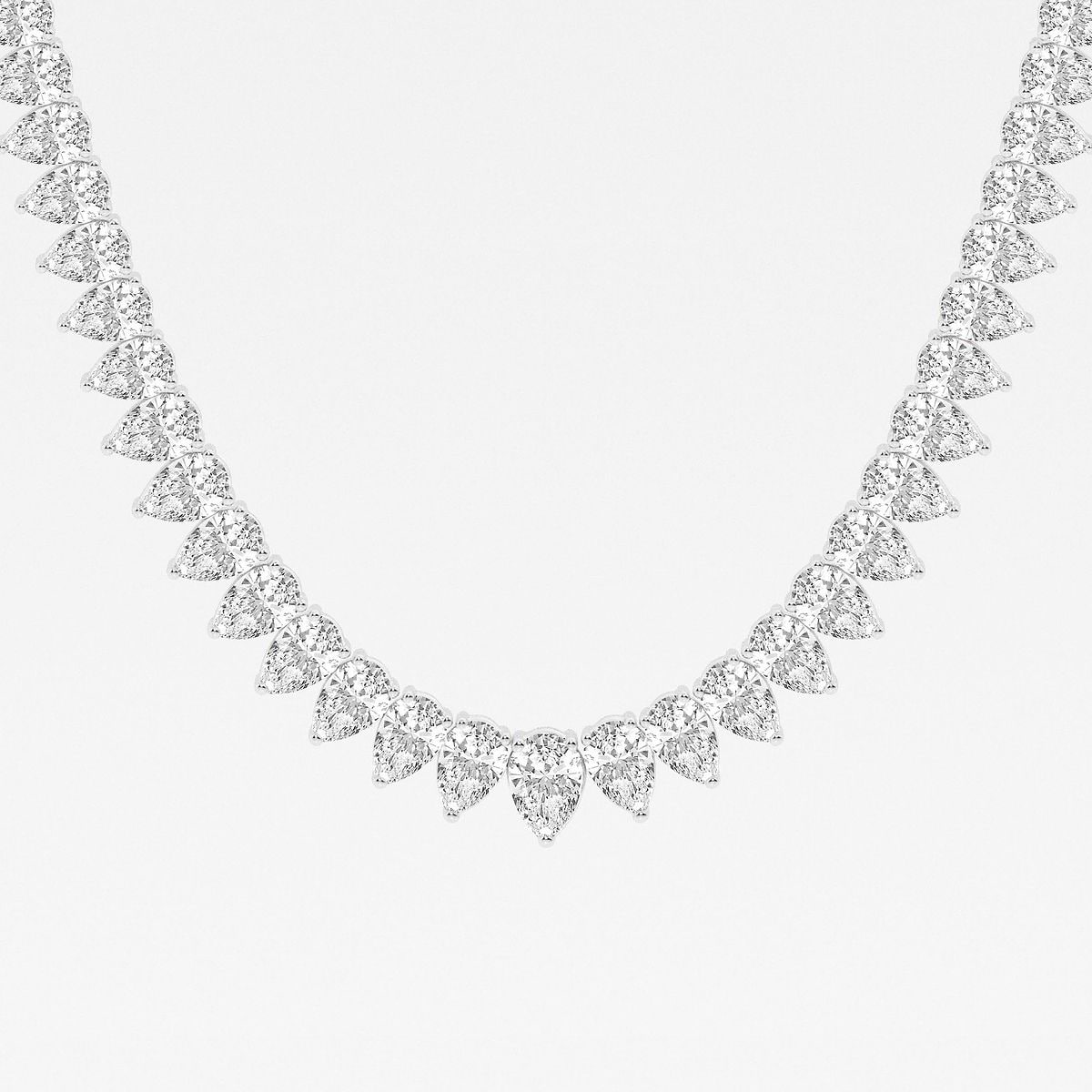 Additional Image 1 for  21 1/2 ctw Pear Lab Grown Diamond Graduated Tennis Necklace